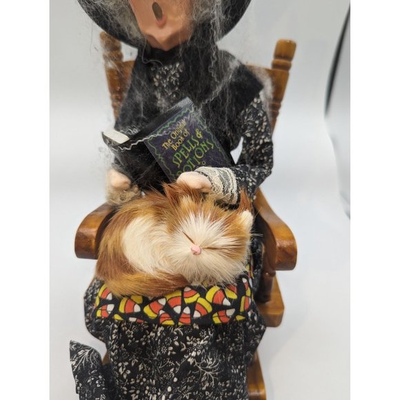 Byers Choice Halloween Grandma in a Rocking Chair with Cat and Book - Picture 2 of 5
